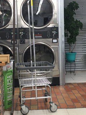 Laundry basket to take clothes from washer to dryer. The Prairie street location does not have these.