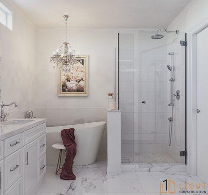 Fremont bathrooms remodel - 3D