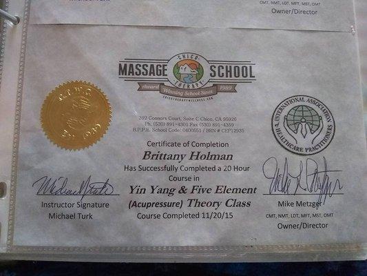 Acupressure Theory State Recognized Class Training