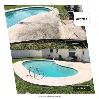 Pool Deck before and after.