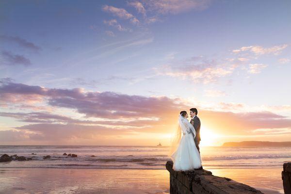 sunset wedding