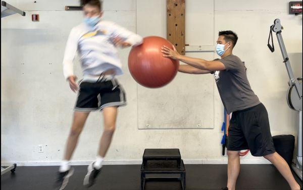 Kyle working on core control during landing.