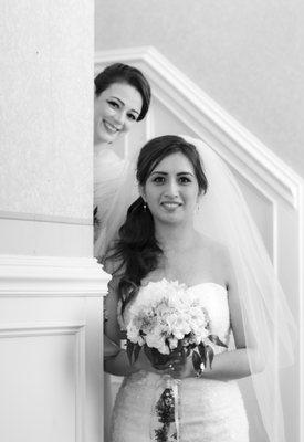 Bridal hair and makeup for these two gals.