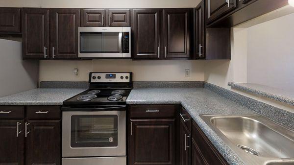 Renovated kitchen in the two bedroom - one bath