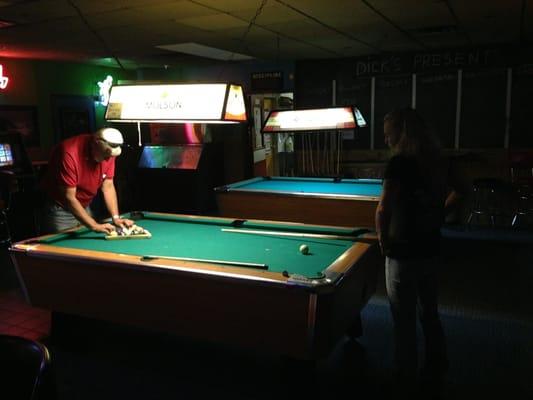 2 decent pool tables, usually not to long of a wait to hop on them.