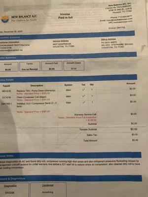 Latest repair costs. Compressor was replaced after a year of run time