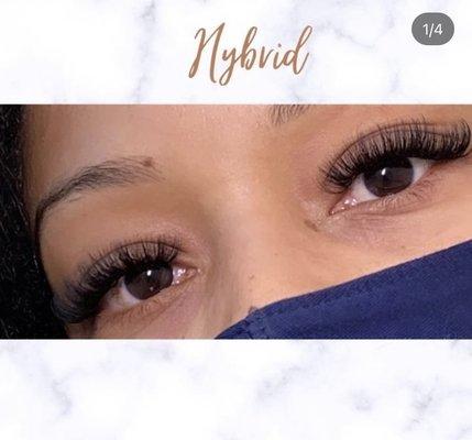 Another set of hybrid lash extensions short in length