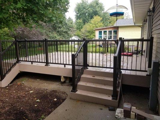 New composite deck with gates to contain pets