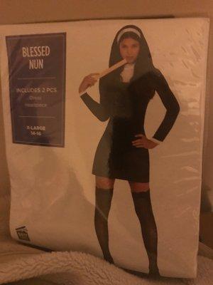 Nun outfit and it's to my knees- not short like the pic shows