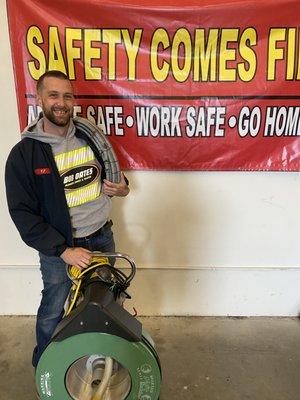 Safety is our priority here at Bob Oates! Check out TJ, one of our favorite long term Bob Oates team member's!