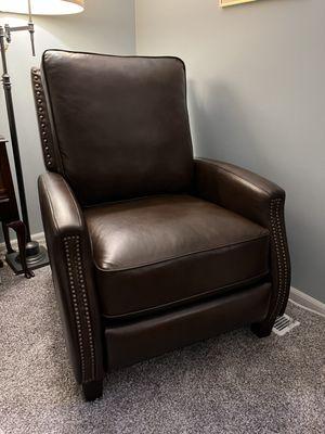 Leather reclining reading chair