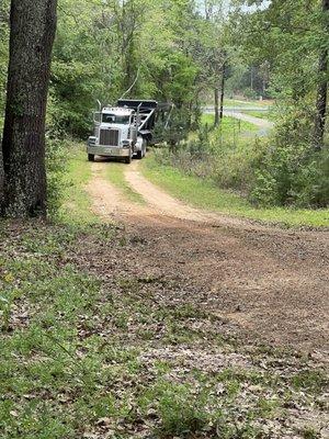 Truck coming onto the property