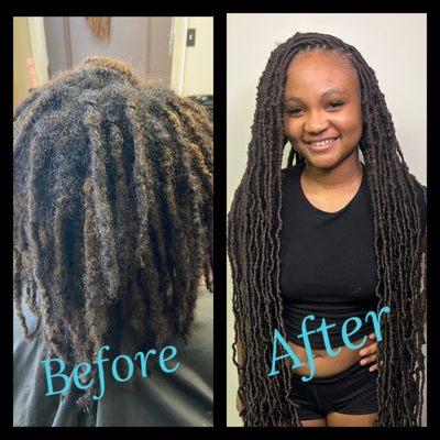 Faux locs over natural locs