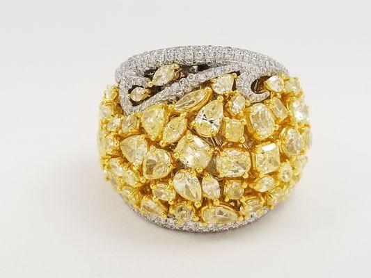 Fancy Yellow Diamonds Cocktail Ring