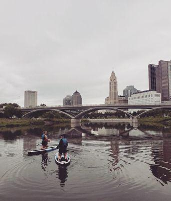 Paddling up river