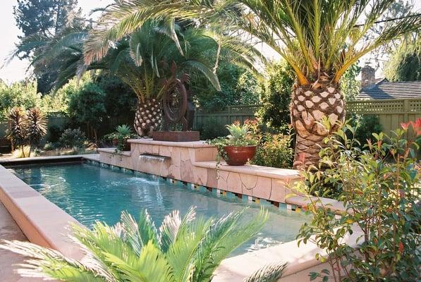 Lap pool with Native American motif