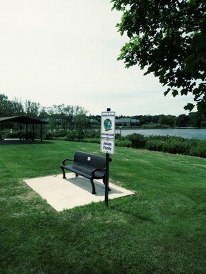 Bench with sign