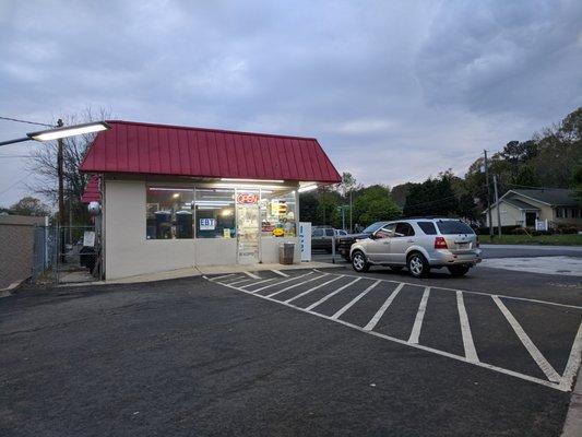 Outside the Lickety Split convenience store attached to Citgo.