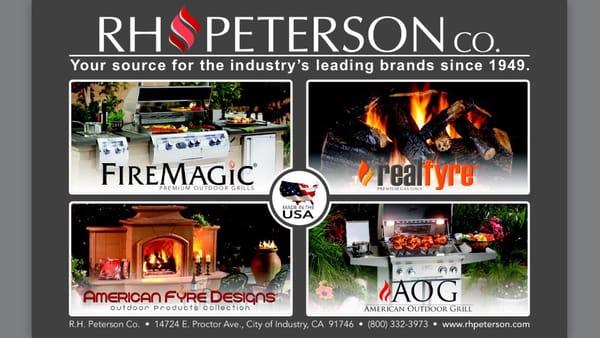 Dealer of all Rhp products - Firemagic , Aog grills , realfyre gas logs , and Afd product lines