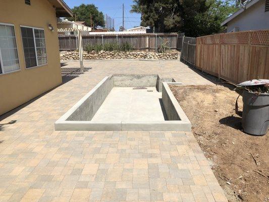 Pool vault and paver installation