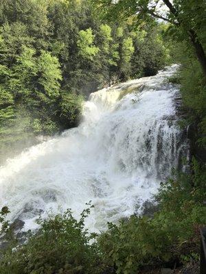 View off of the Boiler Room Patio while the floodgates are open (day 2) on the Big Lake...