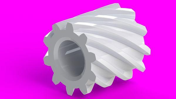 This is a Render of a 3D Designed Helix Gear