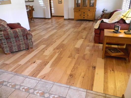 Natural Hickory hardwood floor installed in Scottsdale, Az.