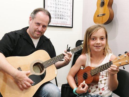 Guitar and ukulele.