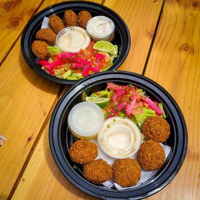 Falafal Plate with assorted sauces. Amazing!