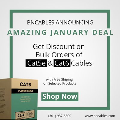 Get Discount on Bulk Orders of Cat5e plenum and Cat6 Plenum cables with FREE shipping all across U.S mainland