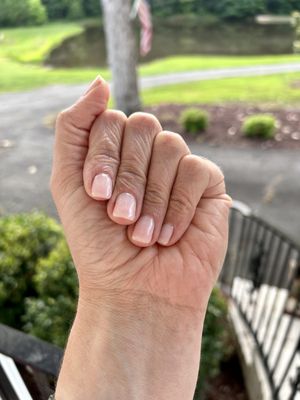 Gel Polish manicure. OPI's Love is in the Bare.