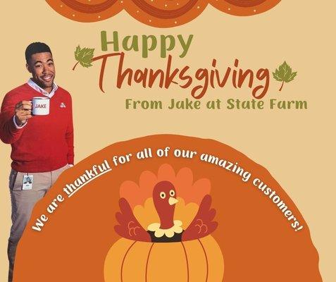 Happy Thanksgiving from Adam Williams State Farm! Call or stop by our office for a free car insurance quote today!