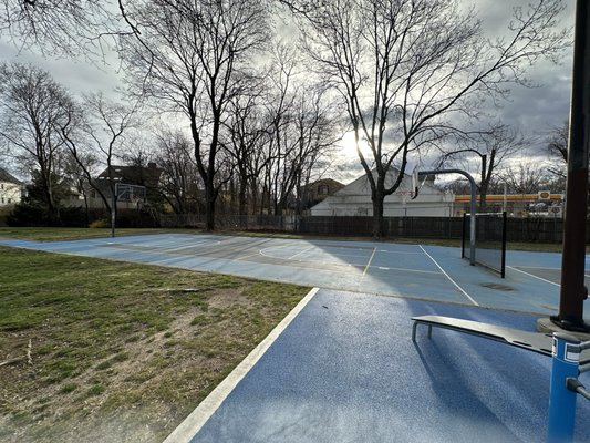 Smaller height basketball ball court