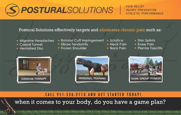 Postural Solutions postcard.