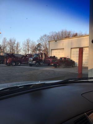 Wayne Estes Garage outside the shop.