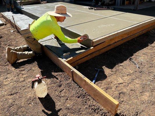 New concrete patio addition