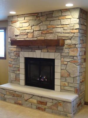 Beautiful Natural Stone Fireplace!