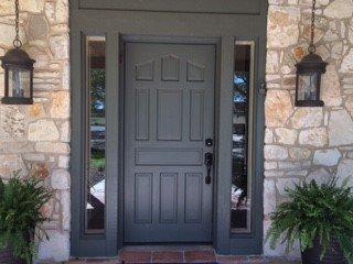 Exterior Painting on exterior doors. Example of completed job.