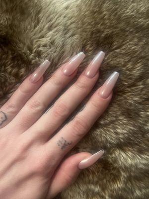 Perfect coffin nails with chrome