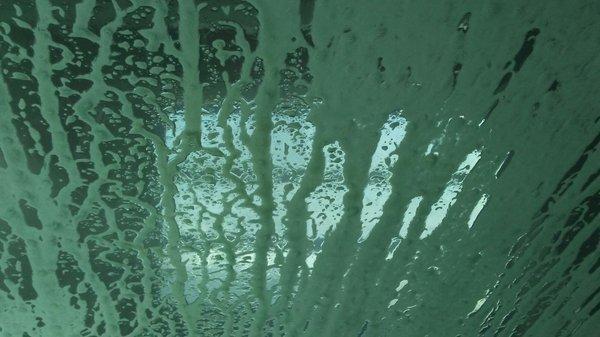 From inside the car wash . . .