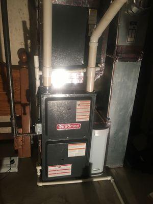 Furnace installation replacement system with humidifier and electric air cleaner device done to perfect!