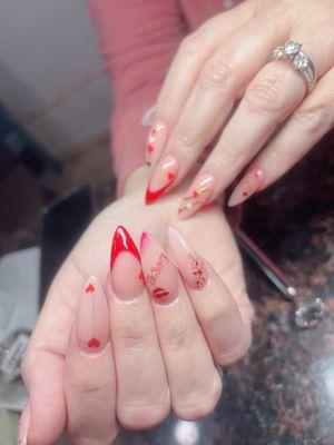 Beautiful Valentine nails!!