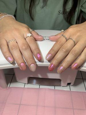 Soft Gel Overlay with multiple colors and chrome