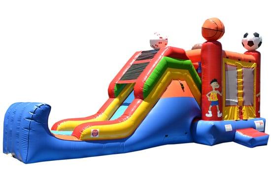 Jump and Slide Sports Bounce House w/Slide. This unit can be used wet or dry.