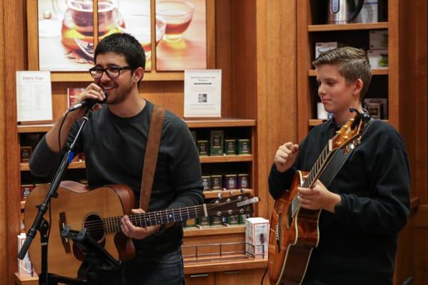 Rocking out with a student at a live performance in Seal Beach, CA