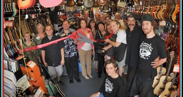 40th anniversary ribbon cutting at the shop