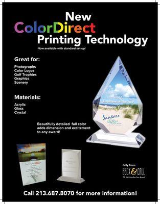 We offer a full range of Awards and Trophies perfect for any occasion. Our specialty are cost effective full color glass and crystal awards.