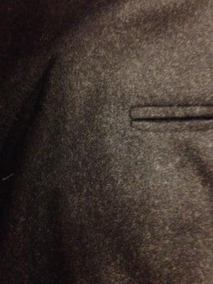 Brian W review: 0.25 inch tear repair job on wool flannel pant. Looks almost new! (est. $60)