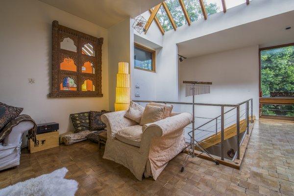 Skylights and natural light amidst the trees.