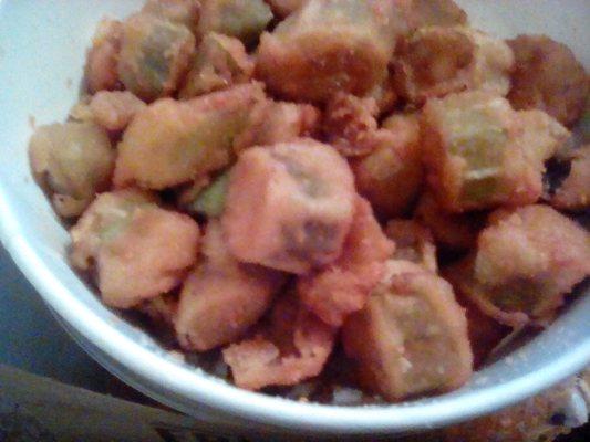 Tasty fried okra...